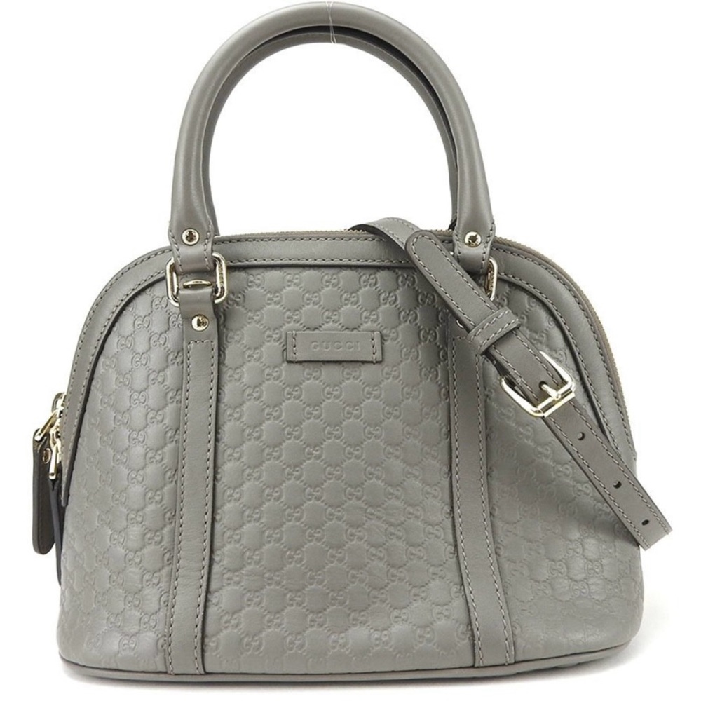 Gucci Micro Guccissima Calf Dome Satchel in Grey